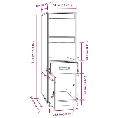 Skap Tre 34x40x108,5 cm heltre furu