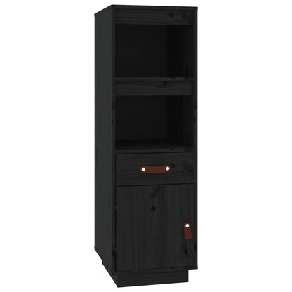 Vitrineskap Svart 34x40x108,5 cm heltre furu