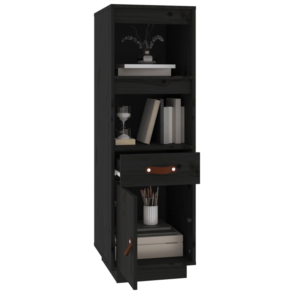 Skap svart 34x40x108,5 cm heltre furu