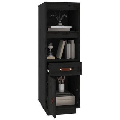 Vitrineskap Svart 34x40x108,5 cm heltre furu
