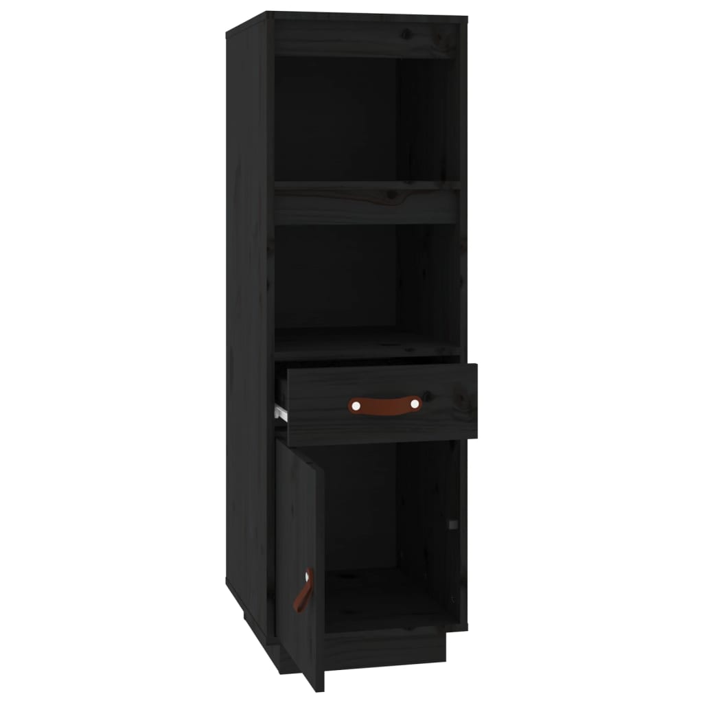 Skap svart 34x40x108,5 cm heltre furu