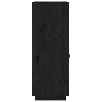 Vitrineskap Svart 34x40x108,5 cm heltre furu