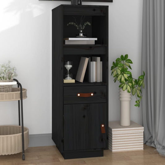 Skap svart 34x40x108,5 cm heltre furu