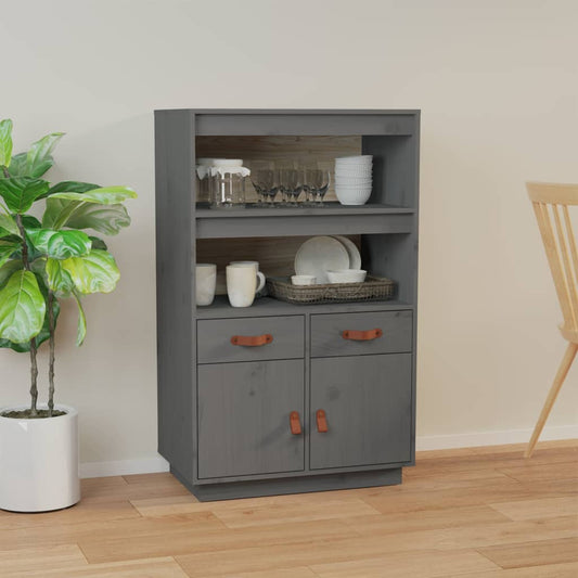 Skap grå 67x40x108,5 cm heltre furu