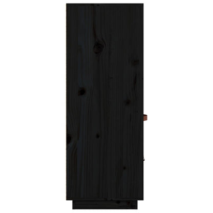 Vitrineskap Svart 67x40x108,5 cm heltre furu