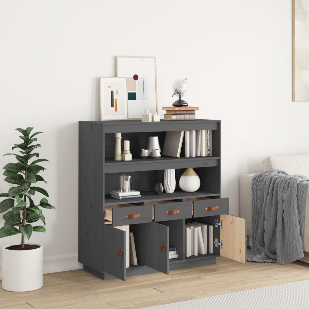 Skap Grå 100x40x108,5 cm heltre furu