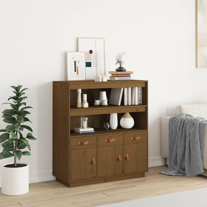 Vitrineskap Tre Honningbrun 100x40x108,5 cm heltre furu