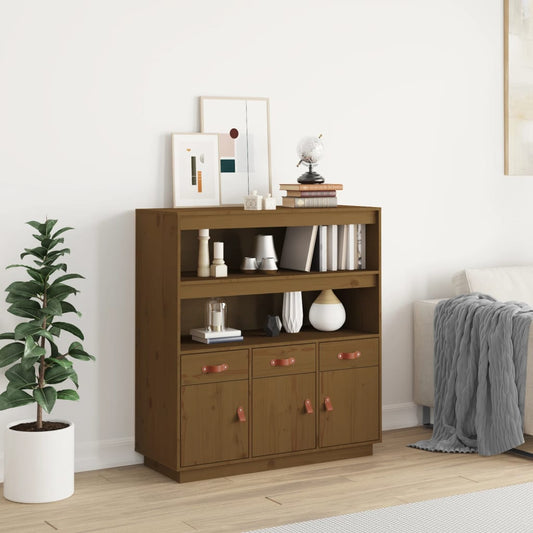 Vitrineskap Tre Honningbrun 100x40x108,5 cm heltre furu
