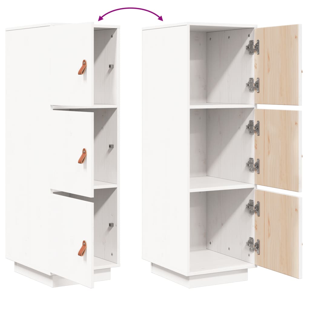 Skap hvit 34x40x108,5 cm heltre furu