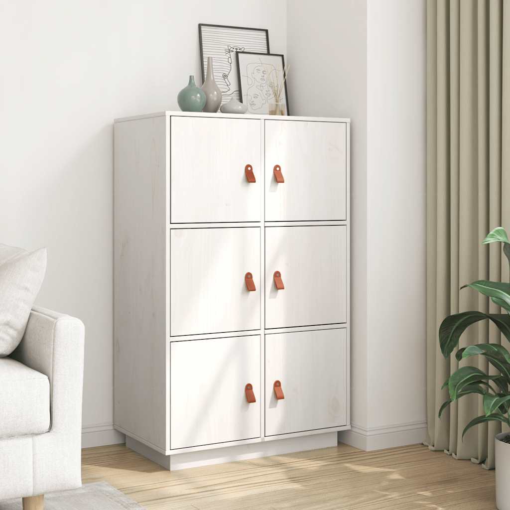 Skap hvit 67x40x108,5 cm heltre furu