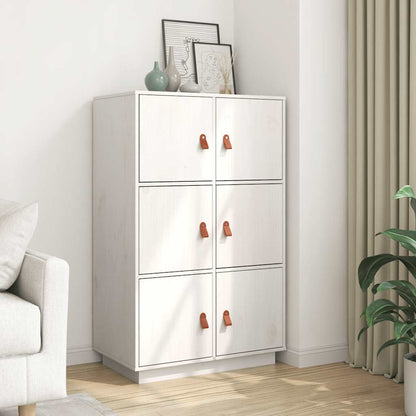 Vitrineskap Hvit 67x40x108,5 cm heltre furu