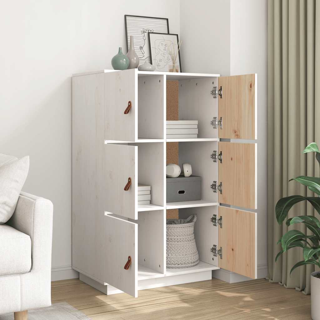 Skap hvit 67x40x108,5 cm heltre furu
