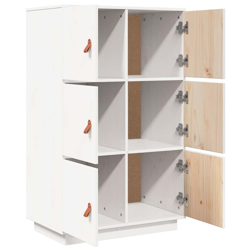 Skap hvit 67x40x108,5 cm heltre furu
