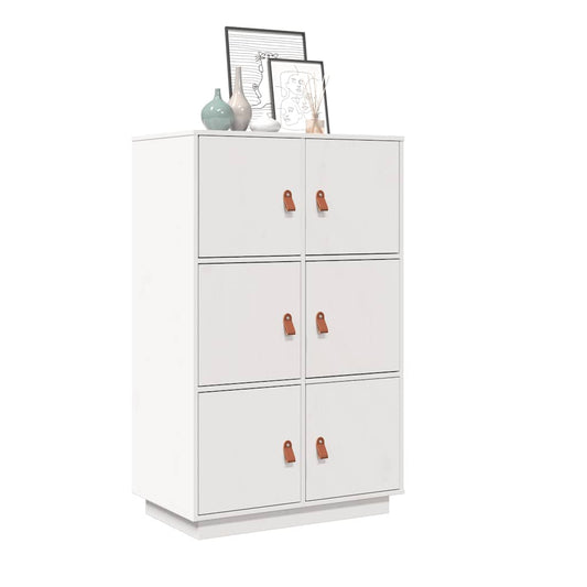 Skap hvit 67x40x108,5 cm heltre furu
