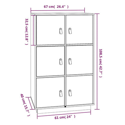 Vitrineskap Tre Honningbrun 67x40x108,5 cm heltre furu