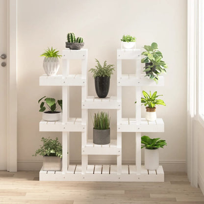 Plantestativ hvit 104,5x25x109,5 cm heltre furu