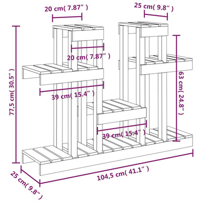 Plantestativ hvit 104,5x25x77,5 cm heltre furu
