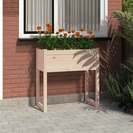 Utendørs Blomsterkasse Plantekasse Tre 78x40x81 cm heltre furu