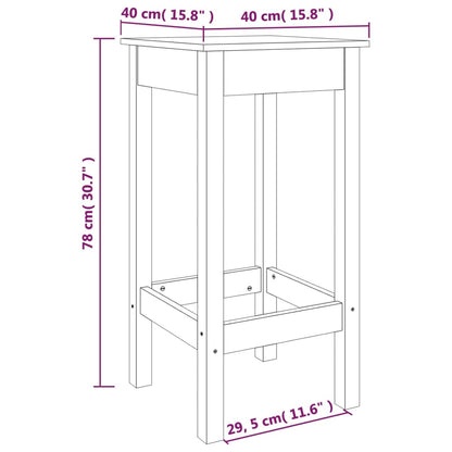Barstoler 2 stk 40x40x78 cm heltre furu