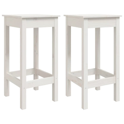 Barstoler 2 stk hvit 40x40x78 cm heltre furu