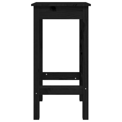 Barstoler 2 stk svart 40x40x78 cm heltre furu