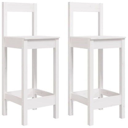 Barstoler 2 stk hvit 40x41,5x112 cm heltre furu