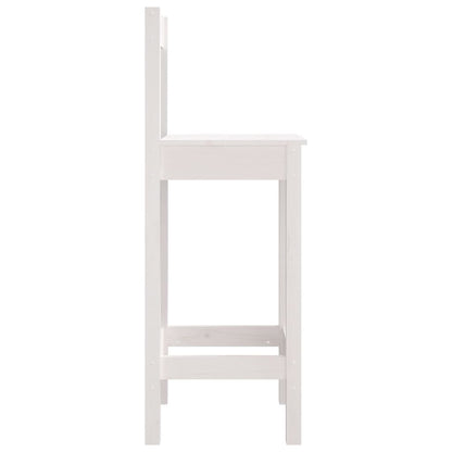 Barstoler 2 stk hvit 40x41,5x112 cm heltre furu