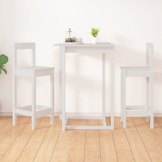 Barstoler 2 stk hvit 40x41,5x112 cm heltre furu