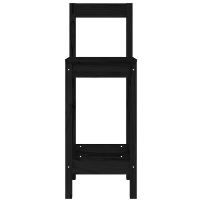 Barstoler 2 stk svart 40x41,5x112 cm heltre furu