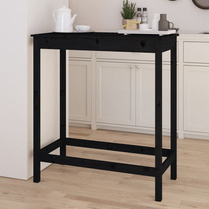 Barbord svart 100x50x110 cm heltre furu