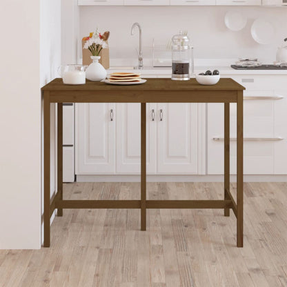 Barbord honningbrun 140x80x110 cm heltre furu