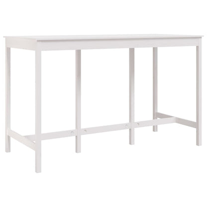 Barbord hvit 180x80x110 cm heltre furu