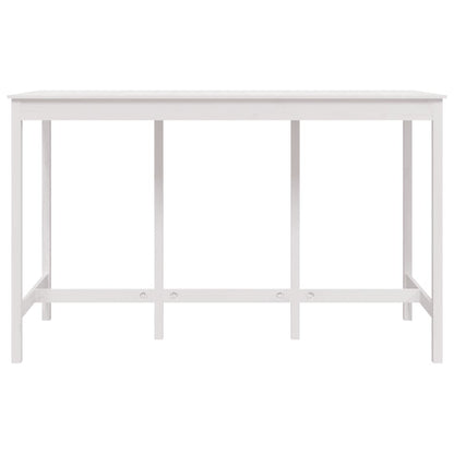 Barbord hvit 180x80x110 cm heltre furu