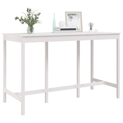 Barbord hvit 180x80x110 cm heltre furu