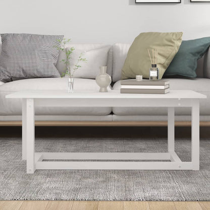 Salongbord Sofabord Hvit 110x55x45 cm heltre furu
