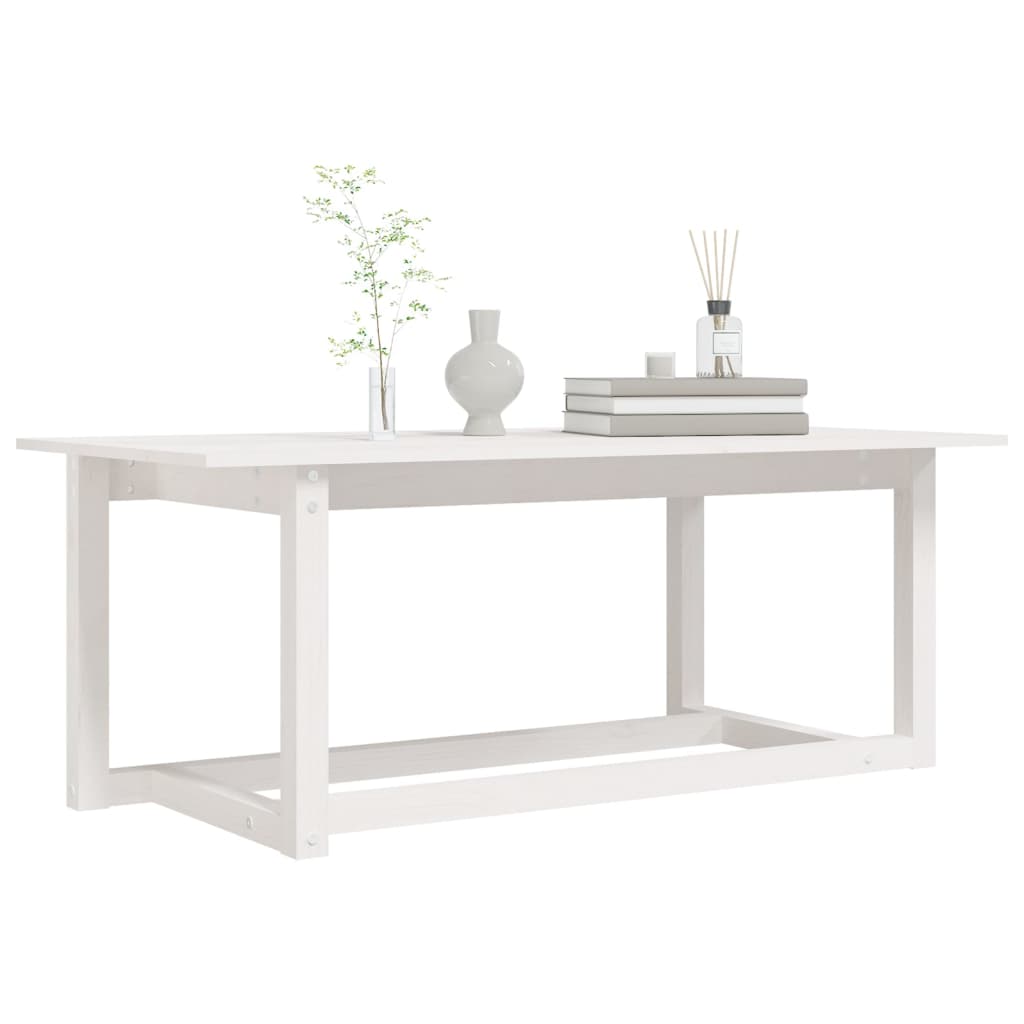 Salongbord Sofabord Hvit 110x55x45 cm heltre furu