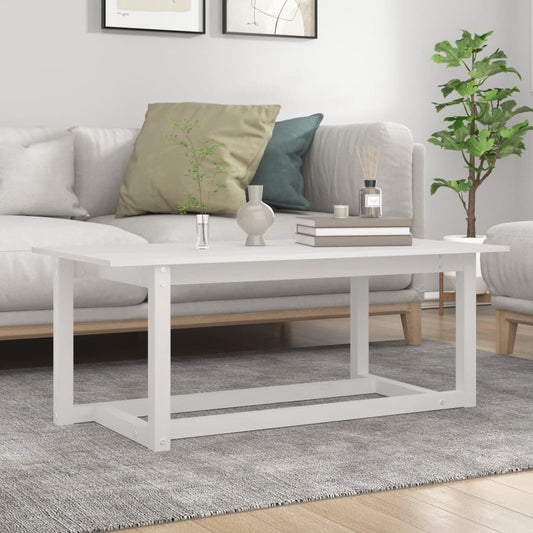 Salongbord Sofabord Hvit 110x55x45 cm heltre furu