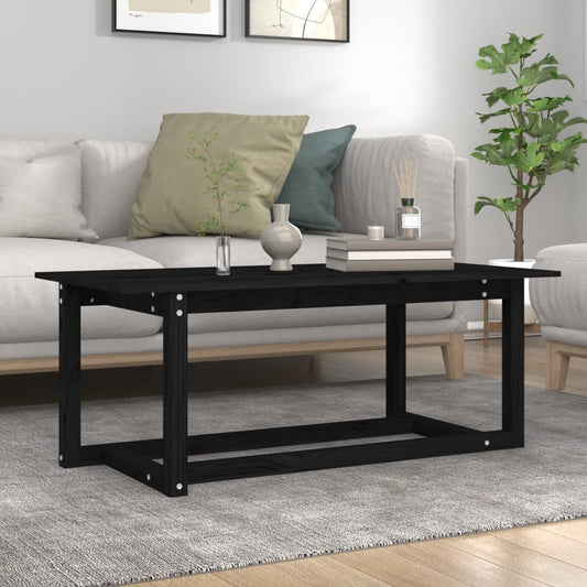 Salongbord Sofabord Svart 110x55x45 cm heltre furu