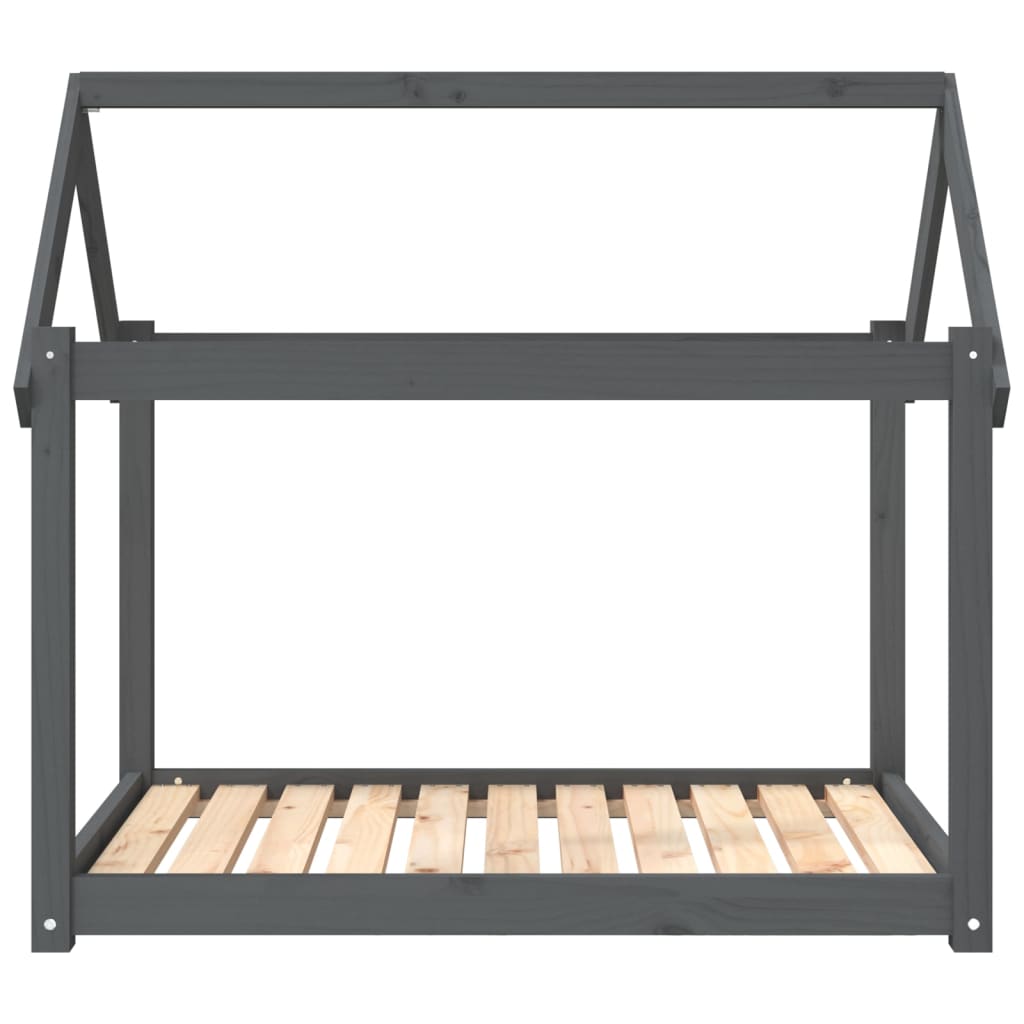 Hundeseng Grå 101x70x90 cm heltre furu