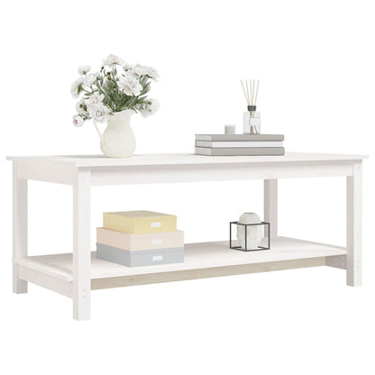 Salongbord Sofabord Hvit 110x55x45 cm heltre furu