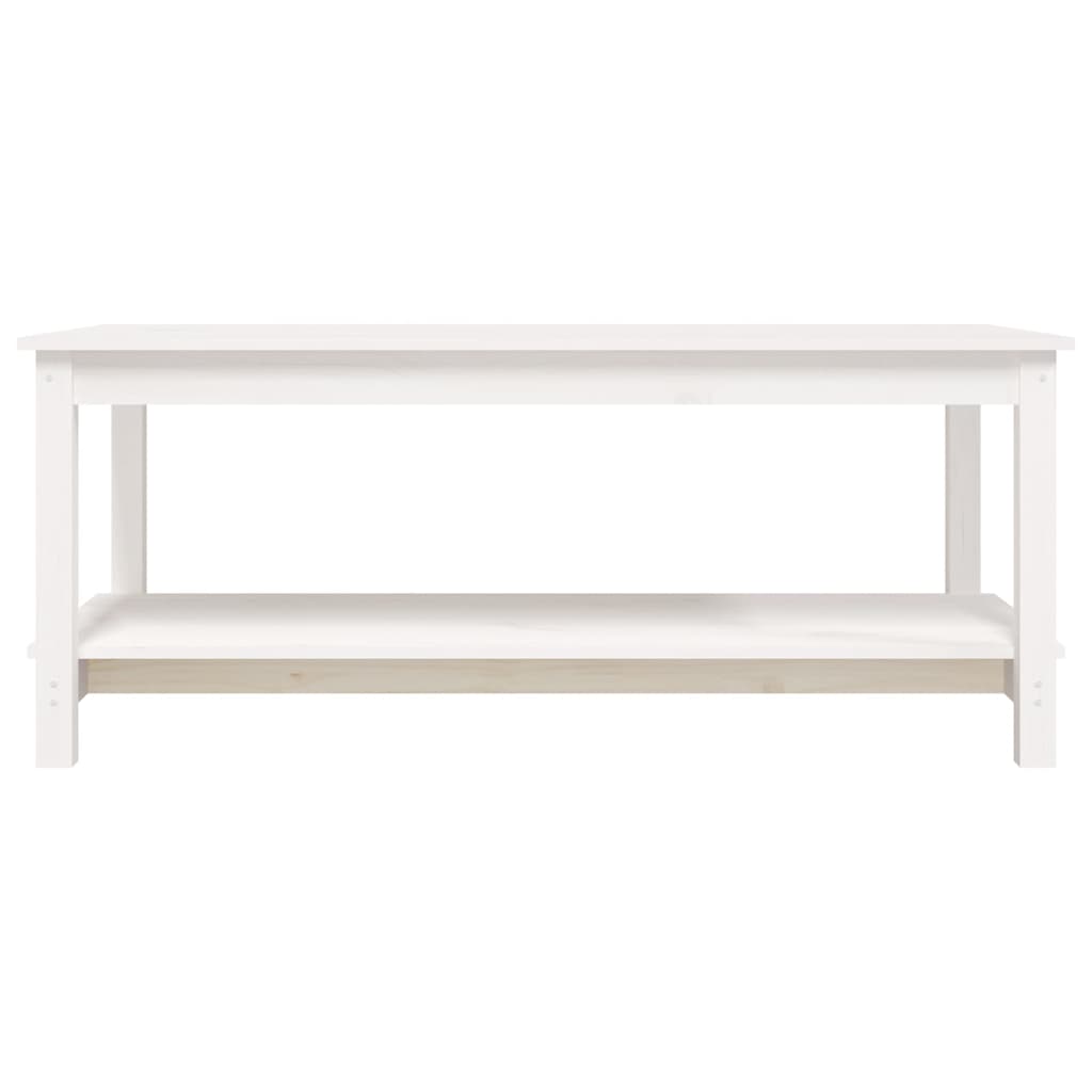 Salongbord Sofabord Hvit 110x55x45 cm heltre furu