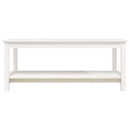 Salongbord Sofabord Hvit 110x55x45 cm heltre furu