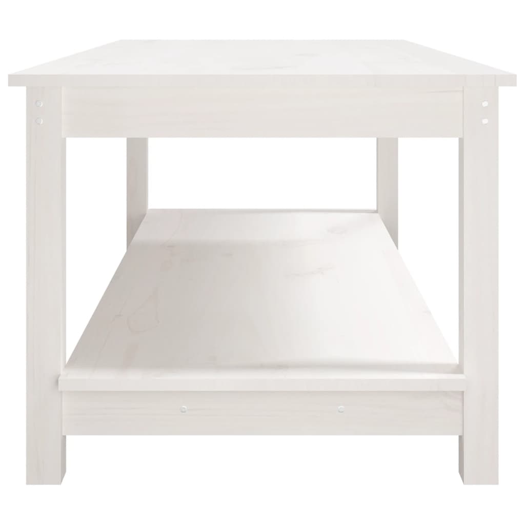 Salongbord Sofabord Hvit 110x55x45 cm heltre furu