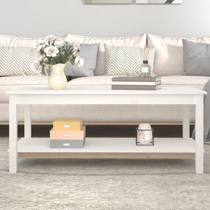 Salongbord Sofabord Hvit 110x55x45 cm heltre furu