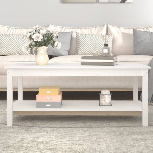 Salongbord Sofabord Hvit 110x55x45 cm heltre furu