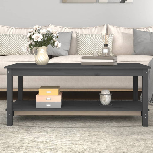 Salongbord Sofabord Grå 110x55x45 cm heltre furu