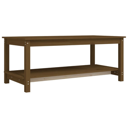 Salongbord Sofabord Tre heltre furu Honningbrun 110x55x45 cm