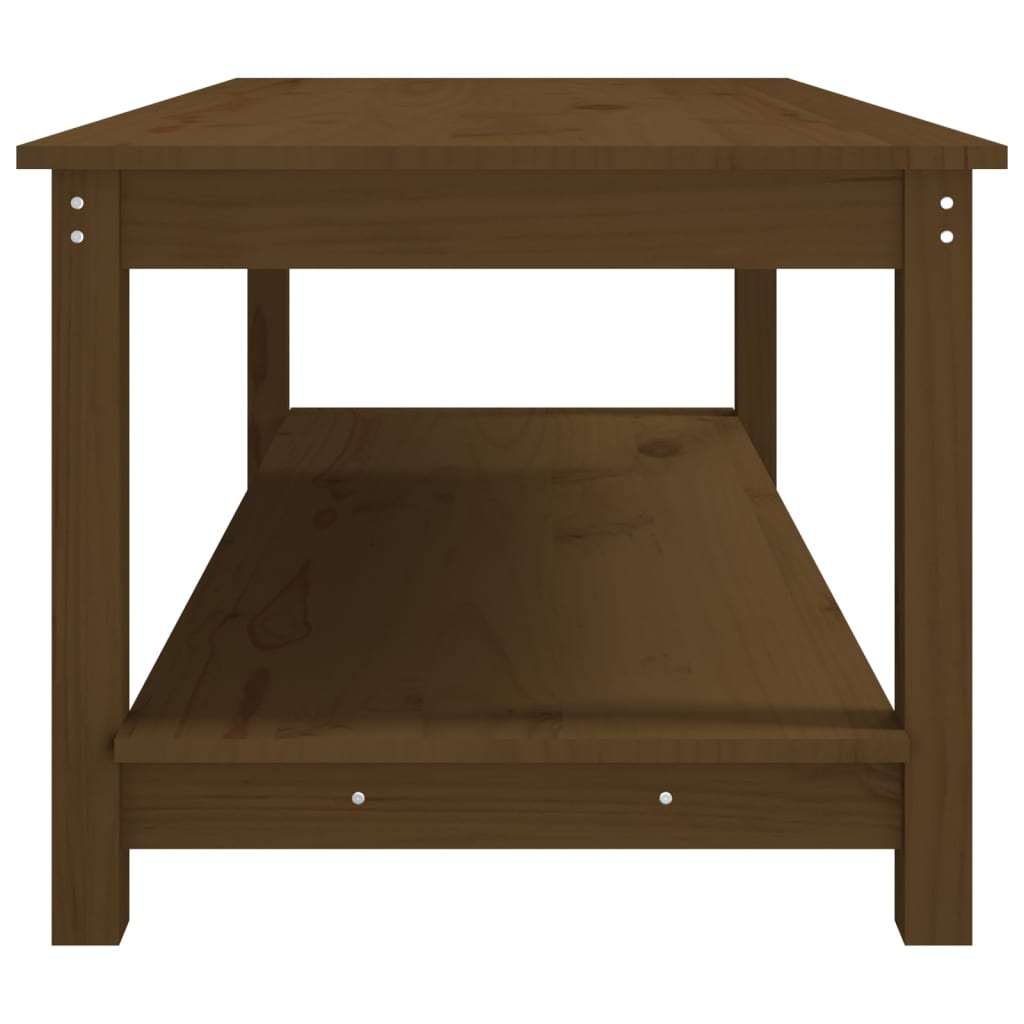 Salongbord Sofabord Tre heltre furu Honningbrun 110x55x45 cm