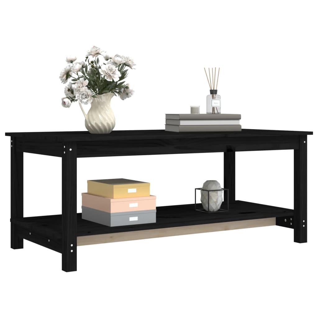 Salongbord Sofabord Svart 110x55x45 cm heltre furu