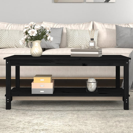 Salongbord Sofabord Svart 110x55x45 cm heltre furu